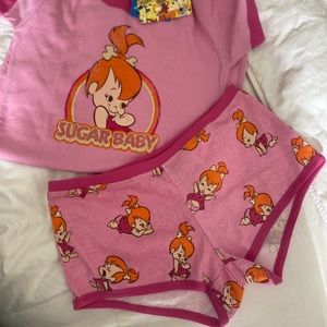 The Flintstones Y2K PEBBLES PJ set by Hanna-Barbera❤️ HALLOWEEN